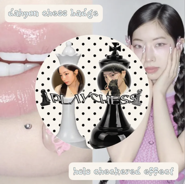 dahyun chess button pin