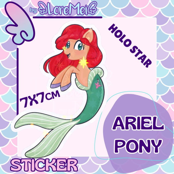 ꒰𑁬°Ariel Pony°໒꒱ || Holo Star Sticker