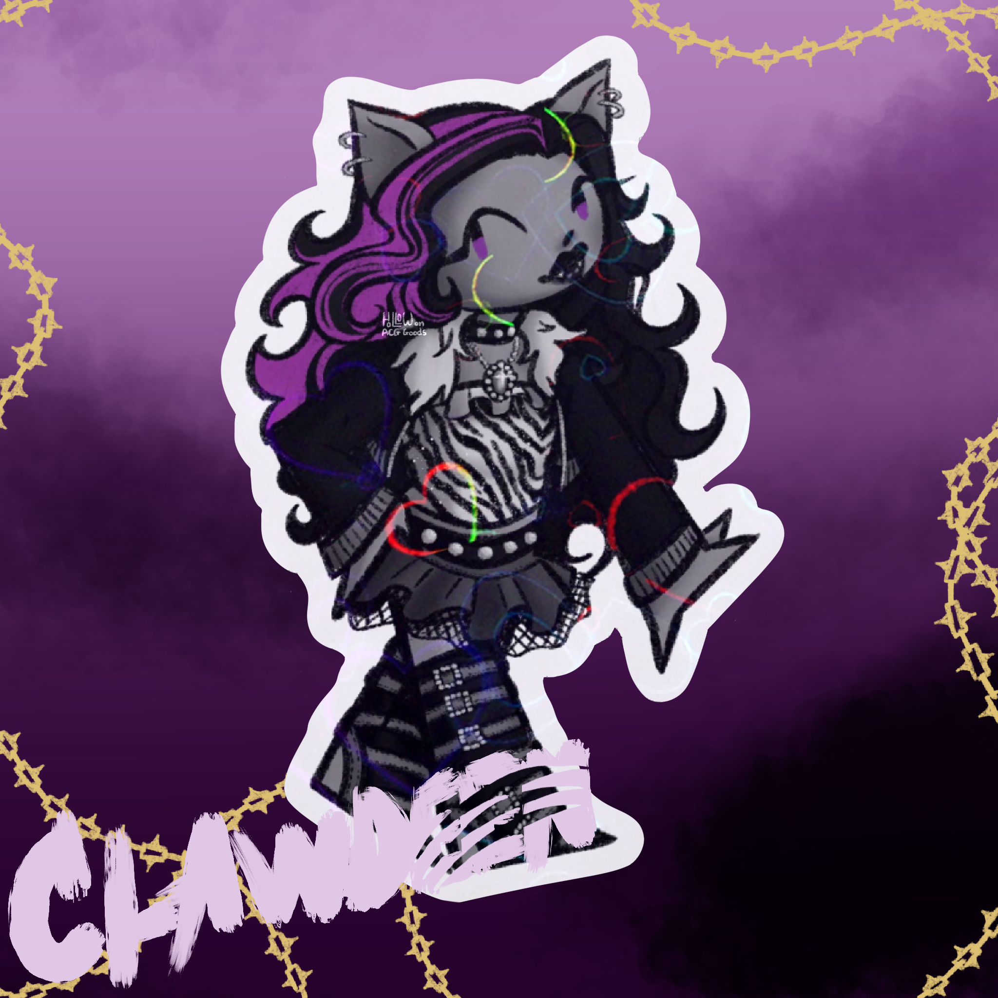 Clawdeen Reel Drama MH G1 Holo Heart Sticker
