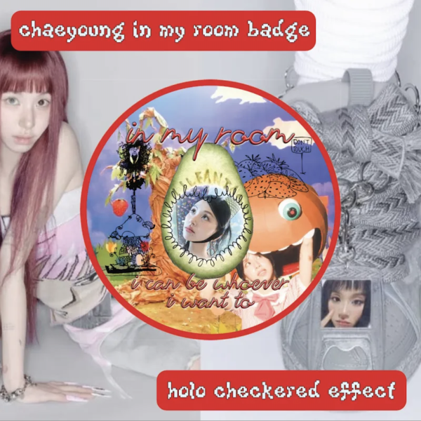 chaeyoung in my room button pin