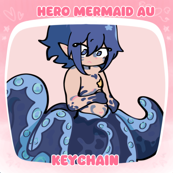 Hero Tamaki Mermaid au Squid Colored Edge Acrylic Keychains