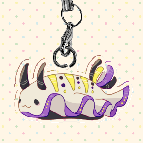 Nonbinary Pride Sea Slug Phone Charm | Vibrant Nudibranches