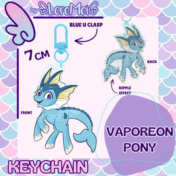 ꒰𑁬°Vaporeon Pony°໒꒱ || Keychain