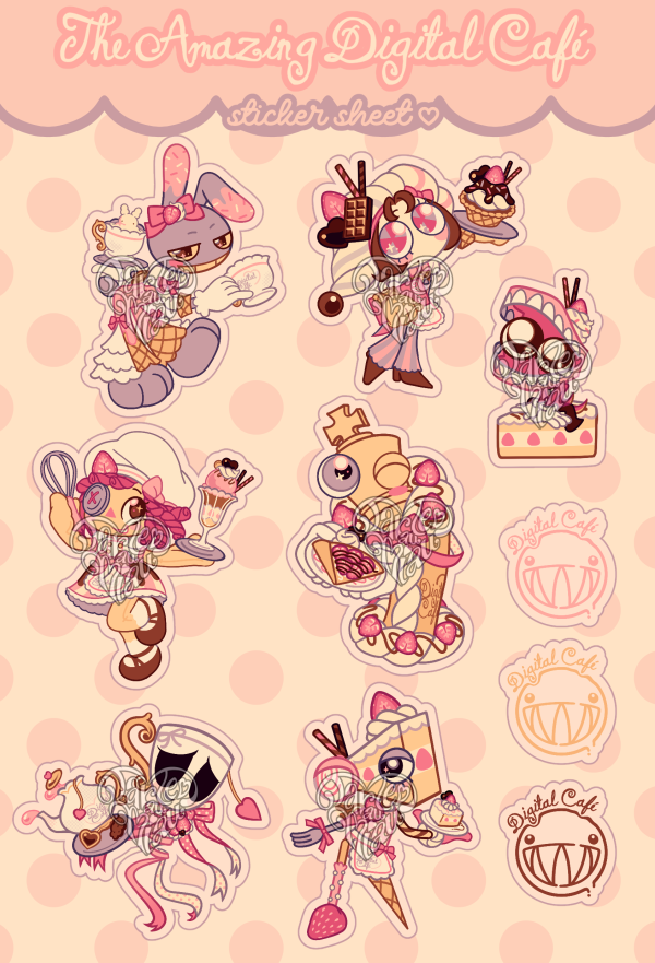 THE AMAZING DIGITAL CAFÉ ♡ Sticker Sheet