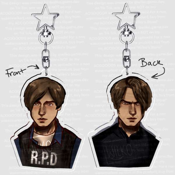 Leon S Kennedy Resident Evil 2/ Resident Evil 9 Keyring- Rookie/ Requiem!