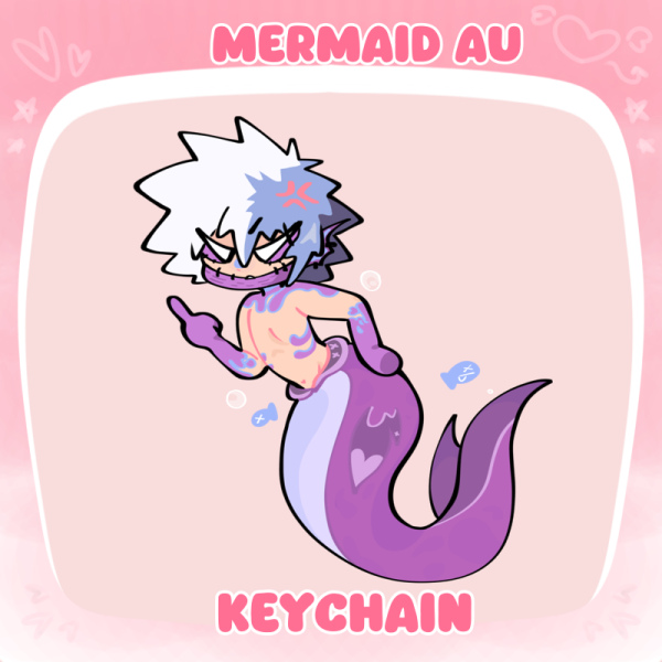 Mha Toya / Dabi mermaid au Colored Edge Acrylic Keychains
