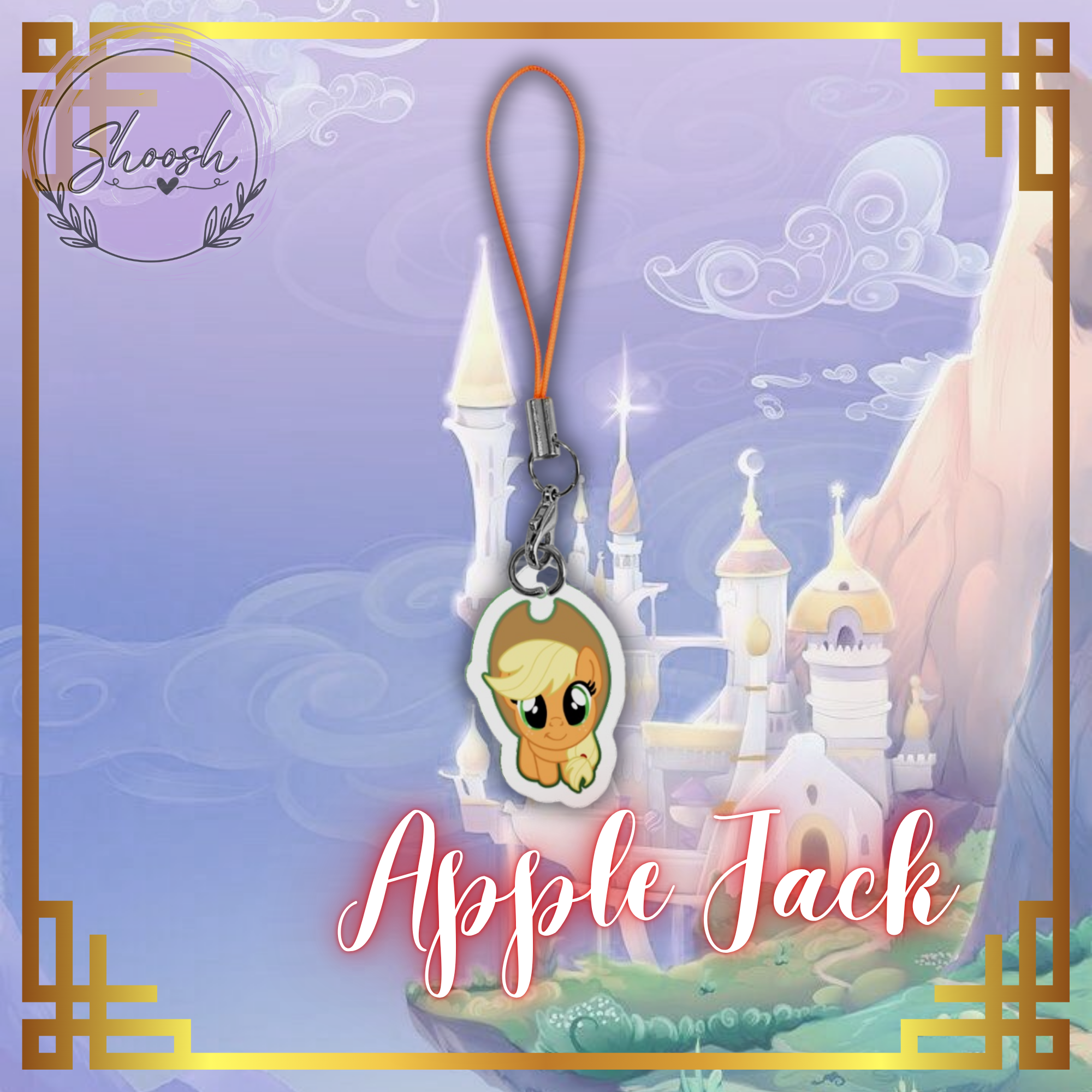 Apple Jack Phone Charm Clear Acrylic Keychains