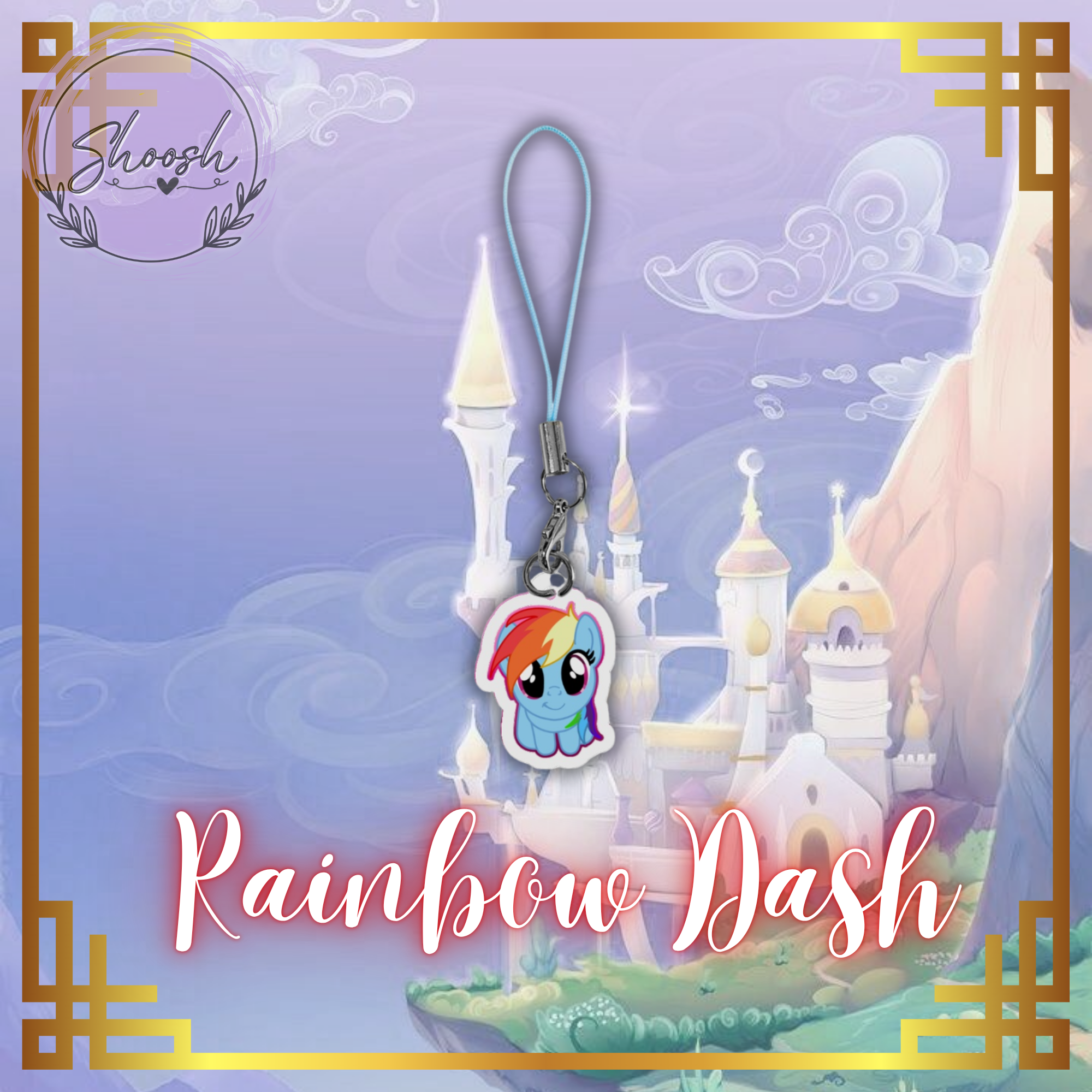 Rainbow Dash Phone Charm Clear Acrylic Keychains