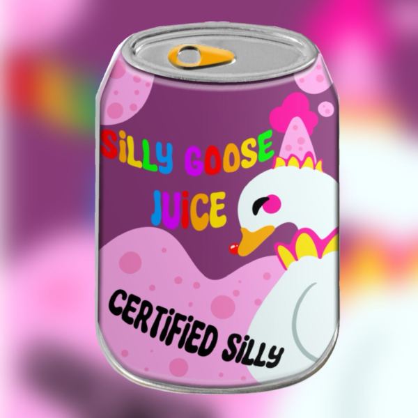 Silly goose juice Can Shape Metal Badge