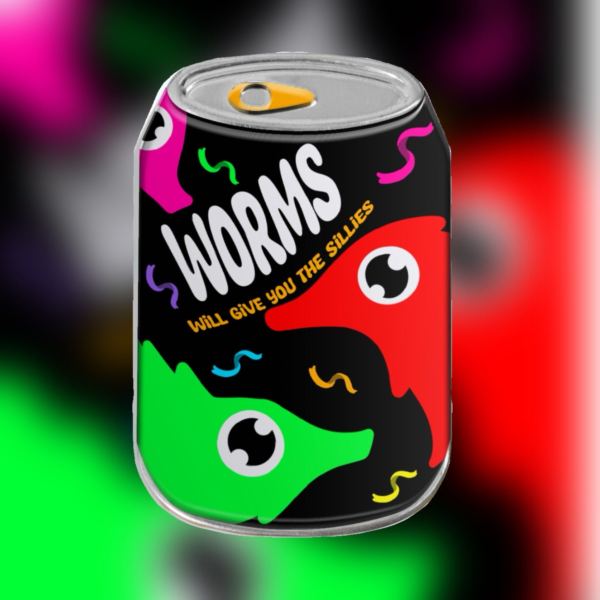 Silly worms Can Shape Metal Badge