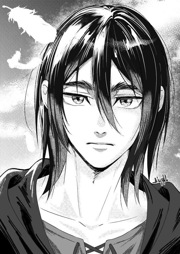Eren Black & White Manga | Postcards