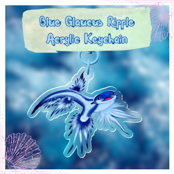 Blue Glaucus Ripple Acrylic Keychain