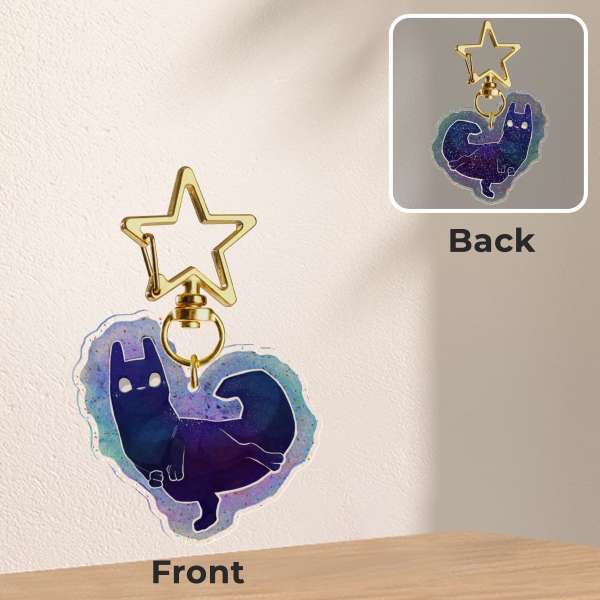 Nightcat Glitter Keychain