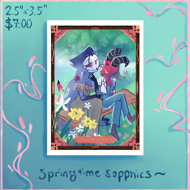 Springtime Sapphic Stolitz HOLO || Helluva Boss Fan Card