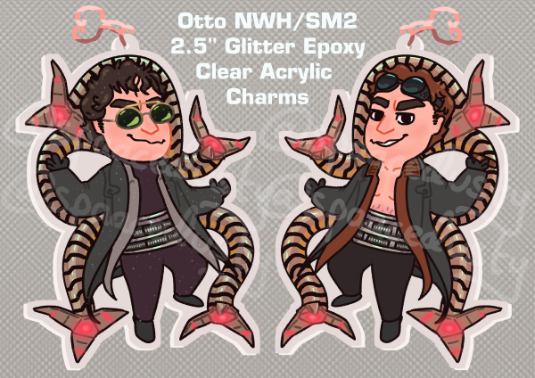 Doc Ock Epoxy Glitter Acrylic Keychain