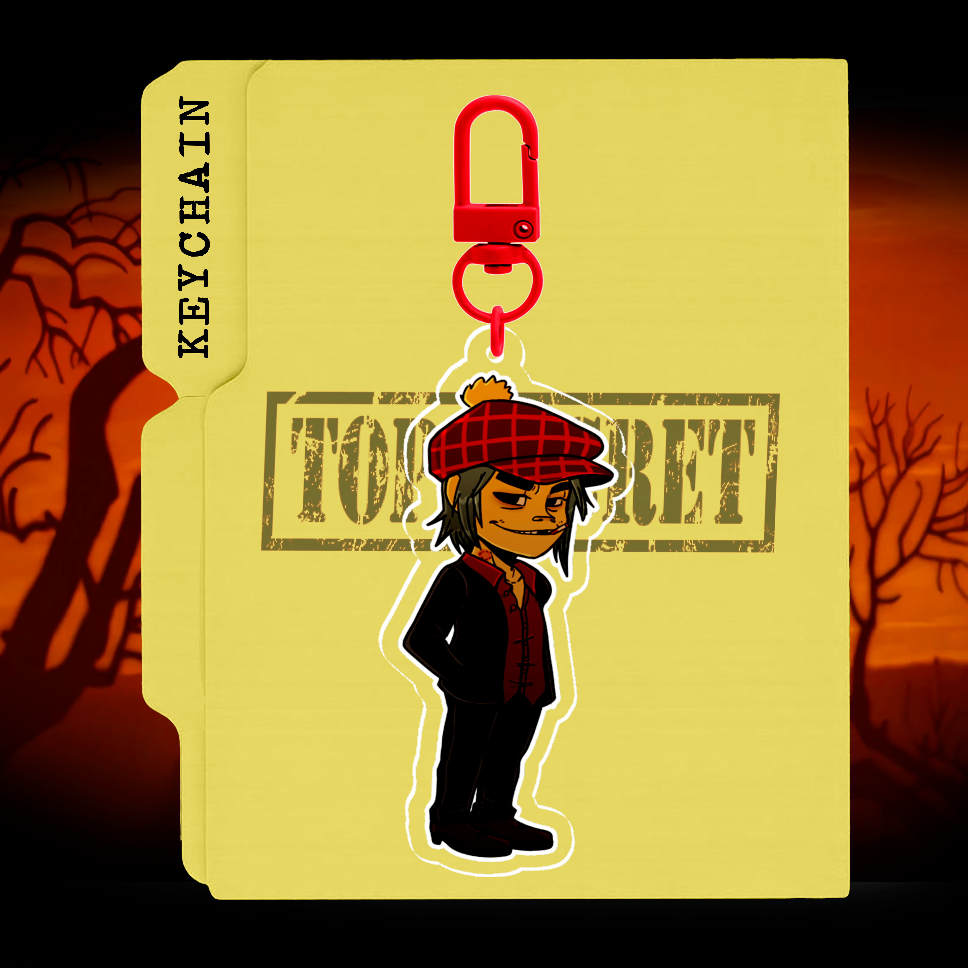 2D  Demon Days Clear Acrylic Keychain