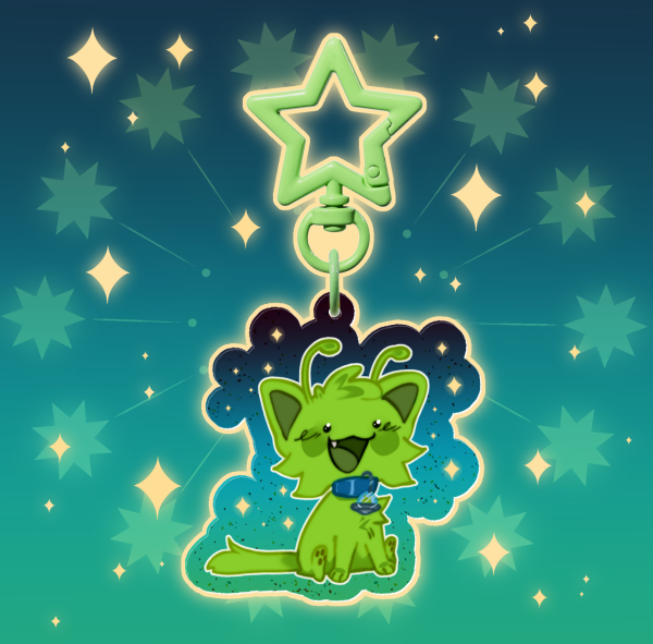 Alien Cat✨ - Colored Edge Keychain