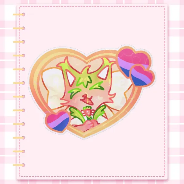 Sorbet - OC - Bi Heart Sticker
