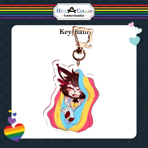 Husk Pride 7cm Glitter Keychain || Hell-a-Collab Pride Collection