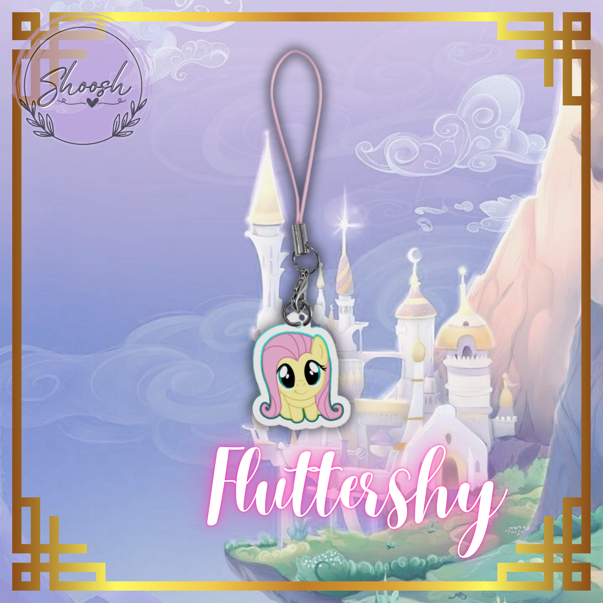 Fluttershy Phone Charm Clear Acrylic Keychains