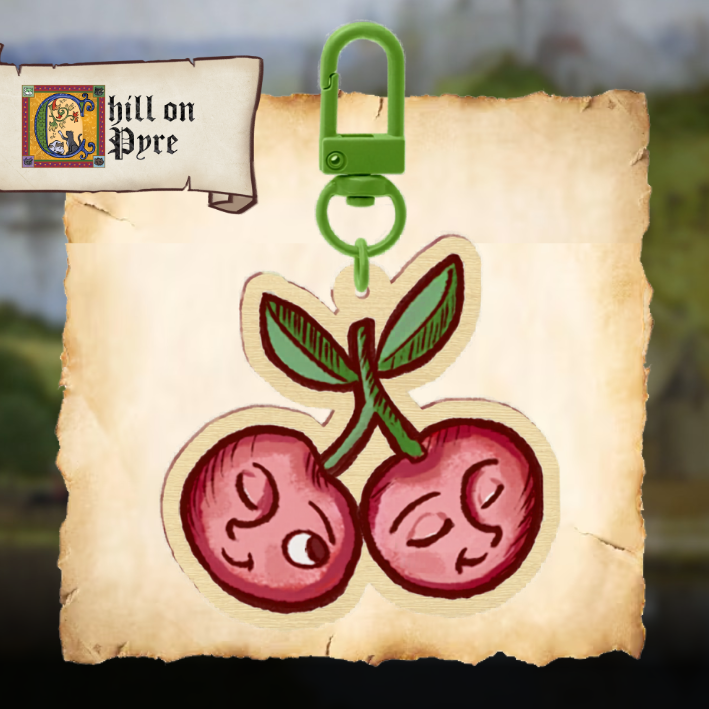 Cherries Wood Keychains