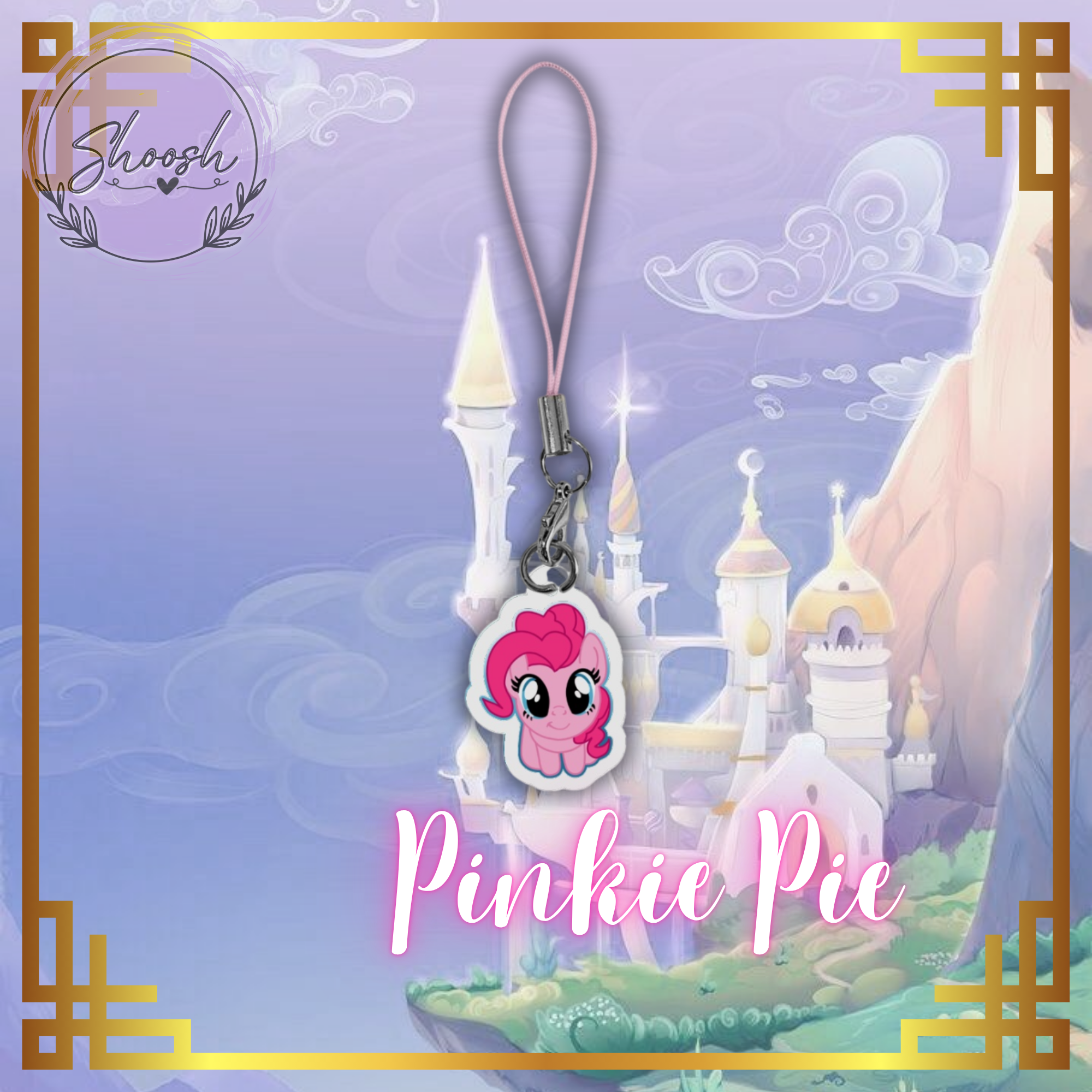 Pinkie Pie Phone Charm Clear Acrylic Keychains