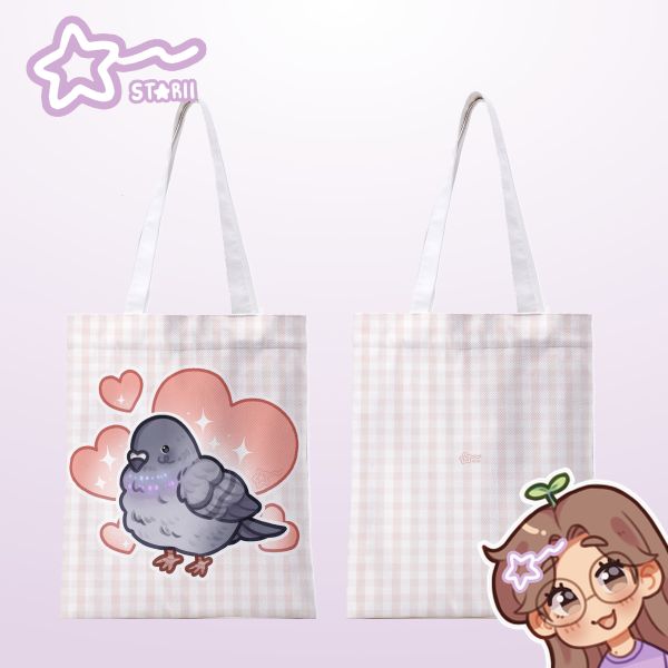 I ♡ Pigeons ᯓ★ Full-print Canvas Tote Bag