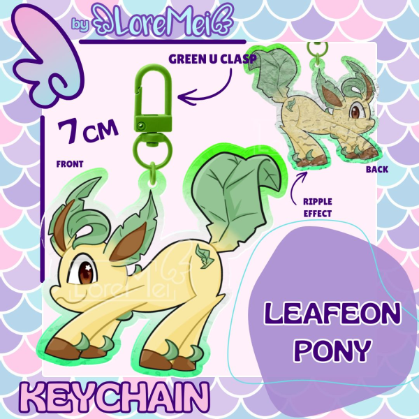 ꒰𑁬°Leafeon Pony°໒꒱ || Keychain