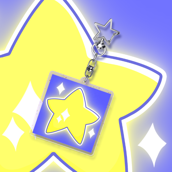 Sparkling Star Glitter Acrylic Keychains