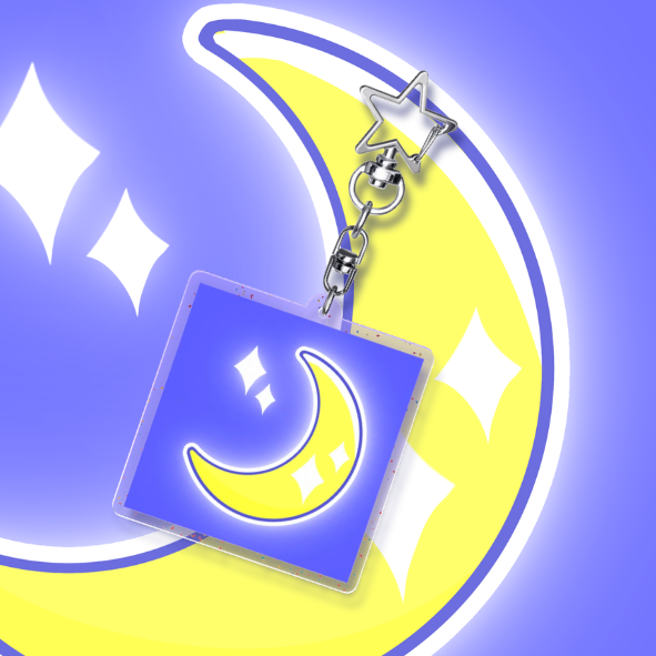 Shining Moon Glitter Acrylic Keychains