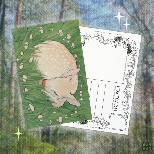 'Albino Deer' Postcard