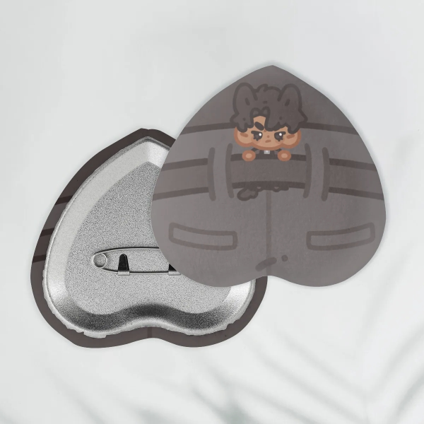 Joongdok butt (heart) shaped plush badge