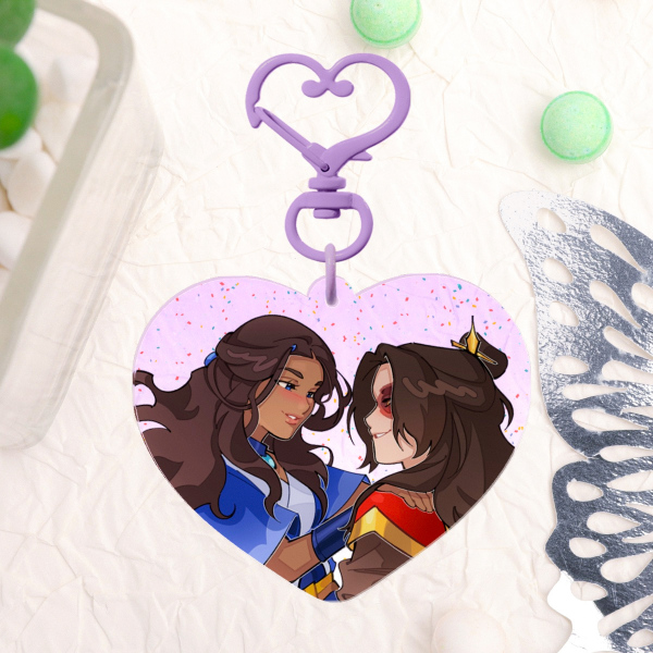Legend of Aang: The Last Airbender Zuko x Katara (Zutara) Sparkle Heart Charm