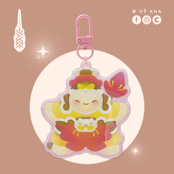 "General Banana" • Epoxy Glitter Acrylic Keychains