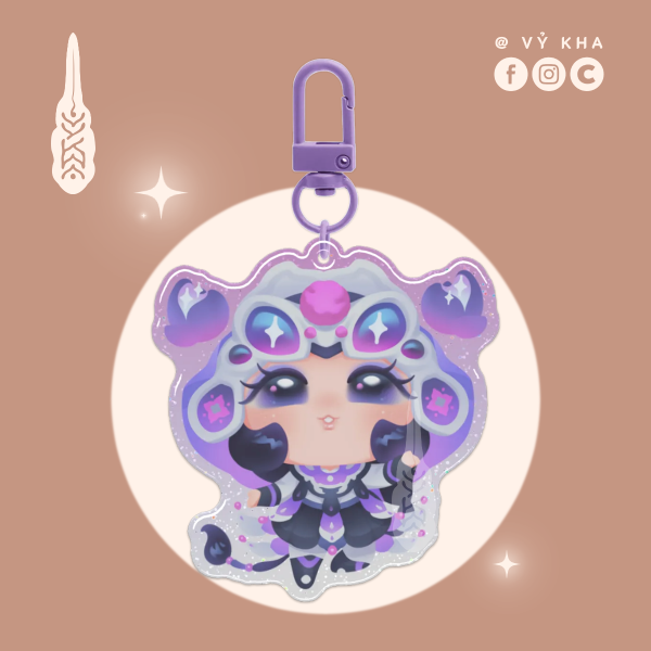 "Scorpio Court Dancer" •  Epoxy Glitter Acrylic Keychains
