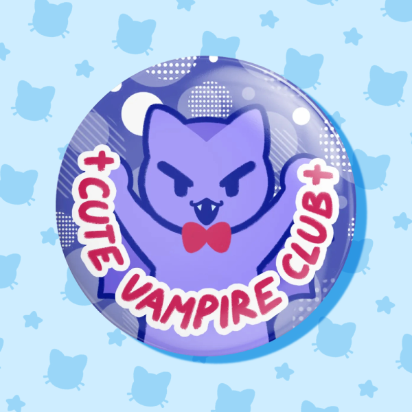 Holographic Cute Vampire Club Badge