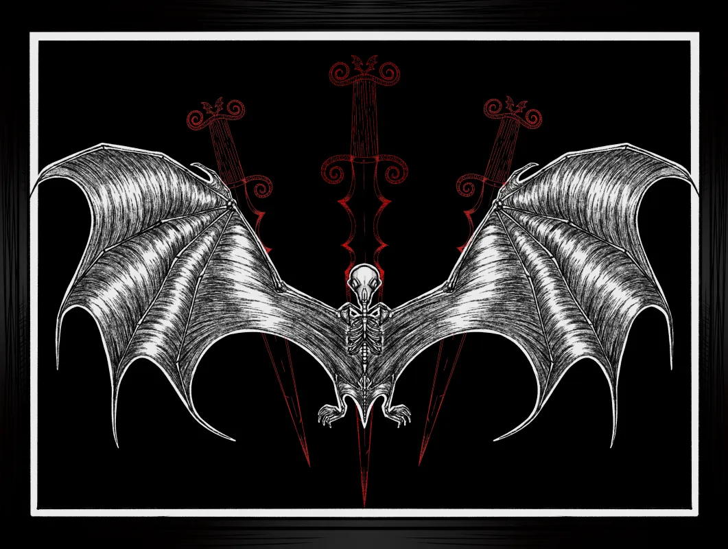 red dagger and bat print by SLUGBUNNI - ACGGOODS
