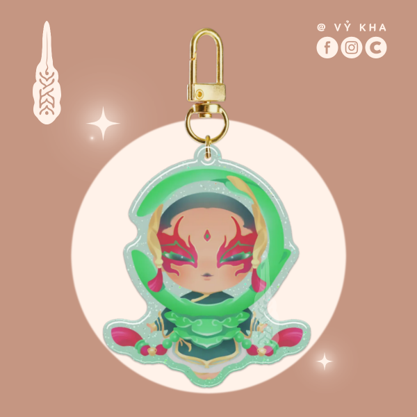 "Lotus" • Epoxy Glitter Acrylic Keychains