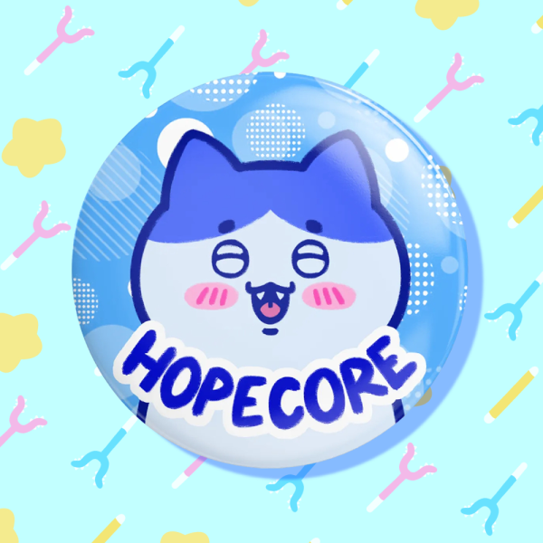 Holographic Hopecore Hachiware Badge