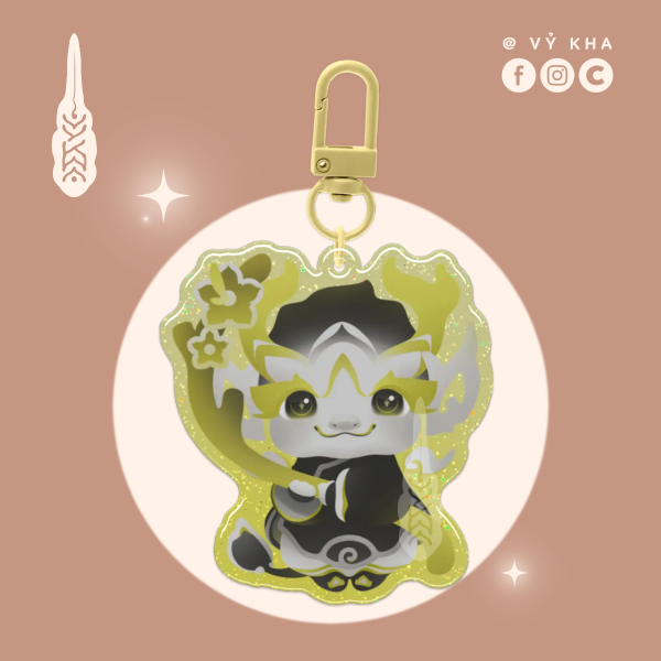 "Little Dragon" • Epoxy Glitter Acrylic Keychains