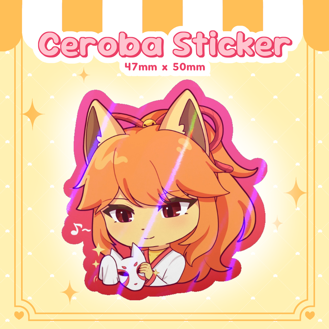 Ceroba Die Cut Sticker 💛🦊 (Undertale Yellow)