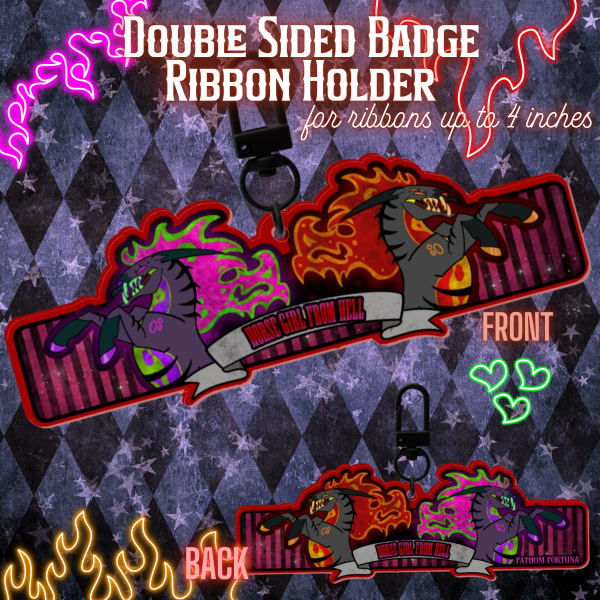 Horse Girl From Hell Badge Ribbon Charm