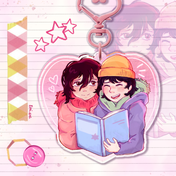 Fujino and Kyomoto Lookback Keychain