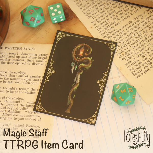 Fantasy Staff TTRPG Home Brew Item Card