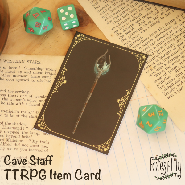 Cave Staff TTRPG Home Brew Item Card
