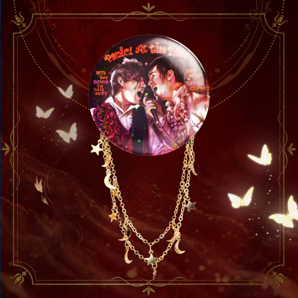 (RYDEN) RYAN ROSS & BRENDON URIE - PANIC! AT THE DISCO Round Badge With Chains