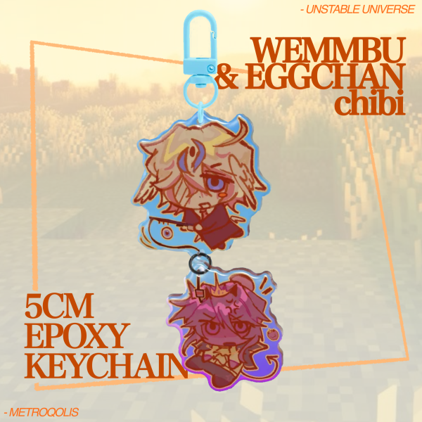 Wemmbu & Eggchan chibi | epoxy charm