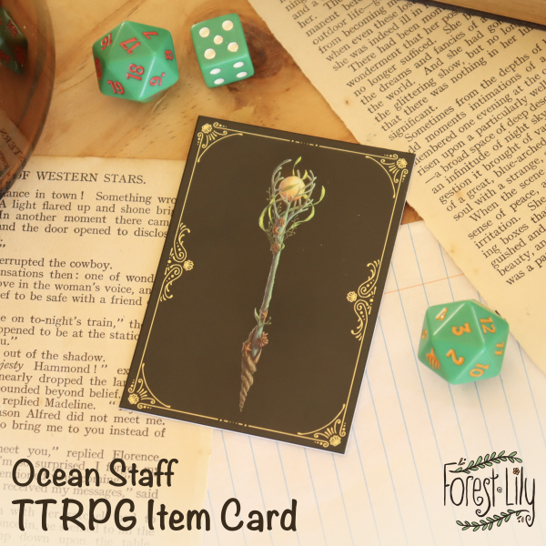 Ocean Staff TTRPG Home Brew Item Card