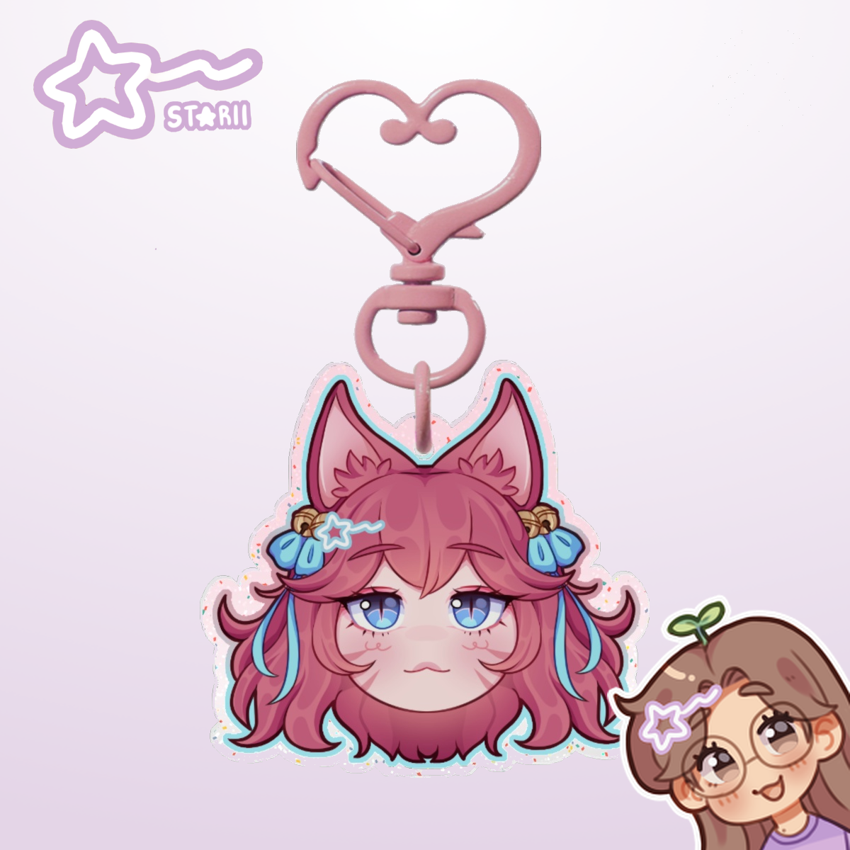 Spirit Blossom Ahri ᯓ★ Glitter Acrylic Keychain