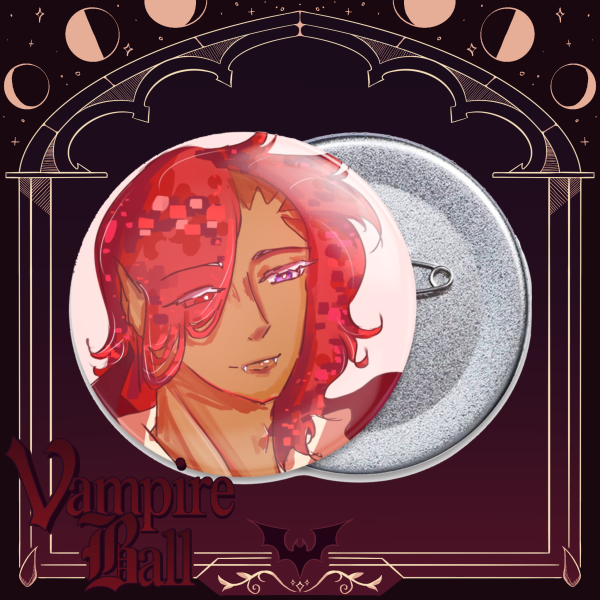 Vampire Cookie Button Pin